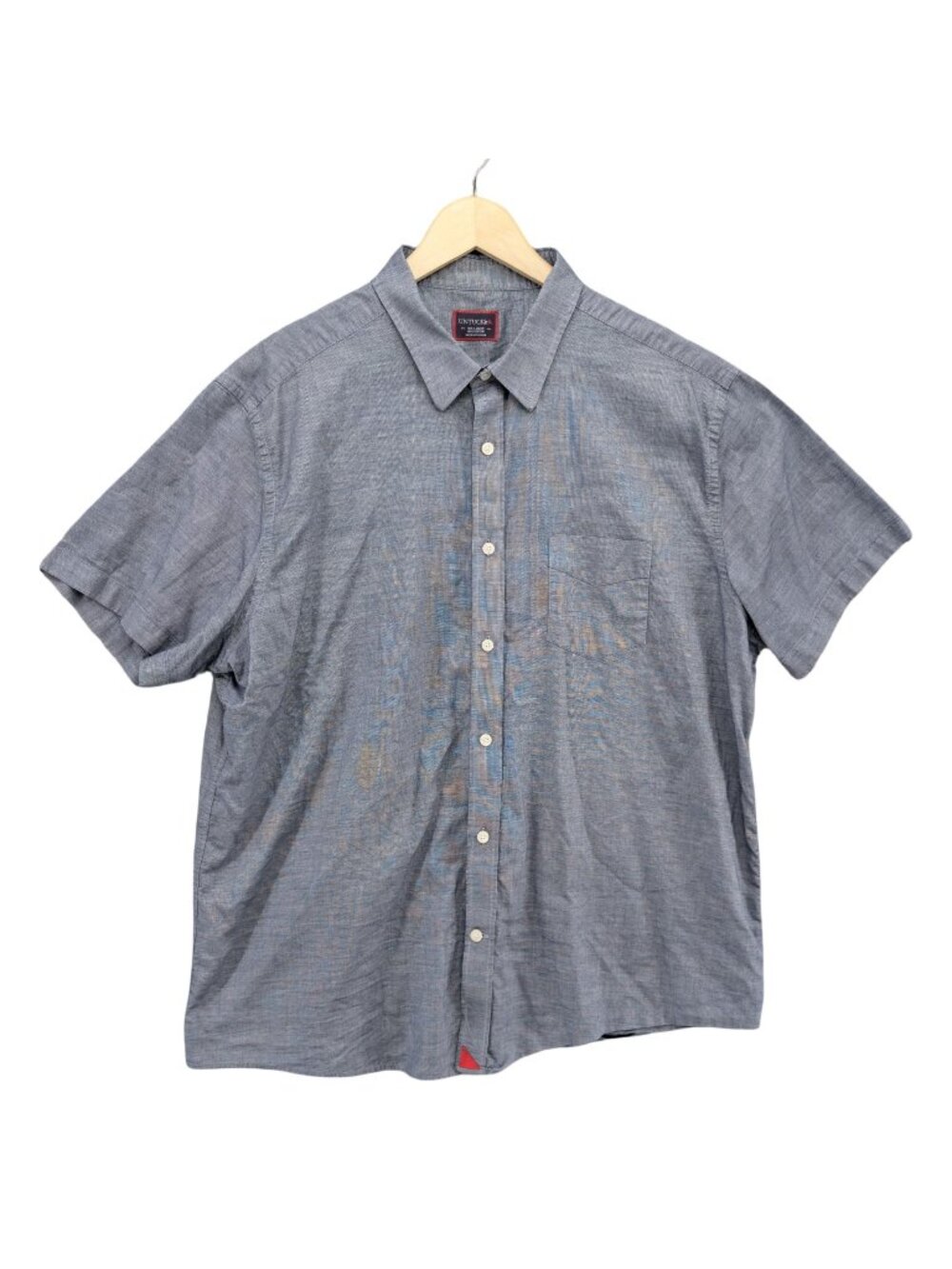 UNTUCKit Petrus Shirt Mens Blue Short Sleeve Cotton Pocket Button Down Size XXL